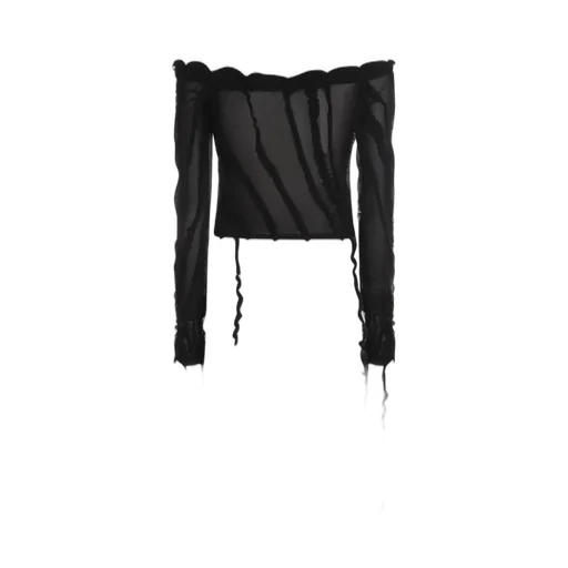 Off Shoulder Semi Sheer Top