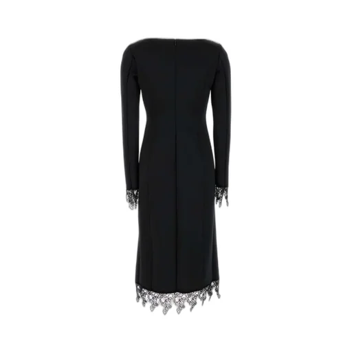 Lace-Detailed Zipped Midi Dress