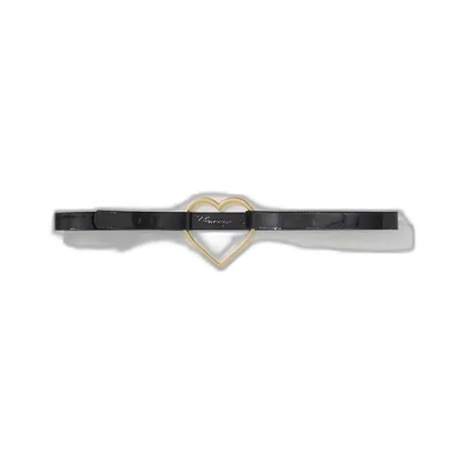 Logo Embossed Heart Buckled Belt