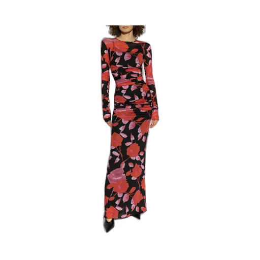 Floral Printed Ruched Maxi Dress