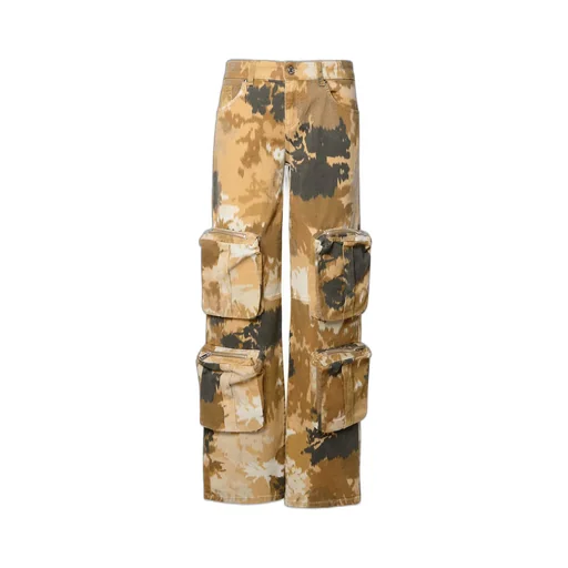 Camouflage Printed Straight Leg Cargo Jeans