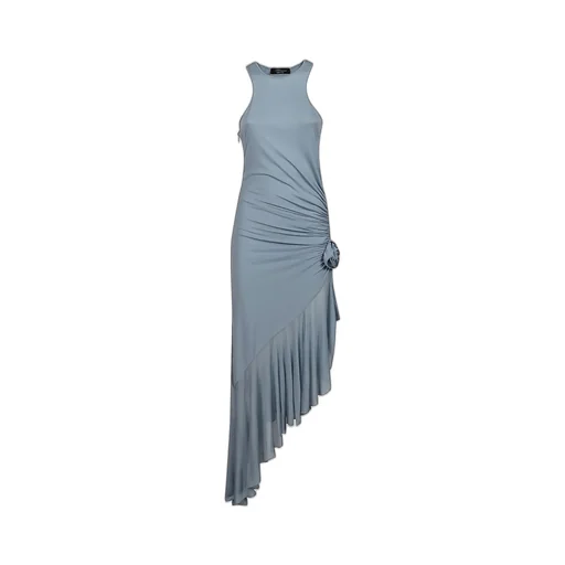 Asymmetric Halter-Neck Dress