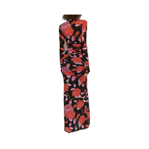 Floral Printed Ruched Maxi Dress