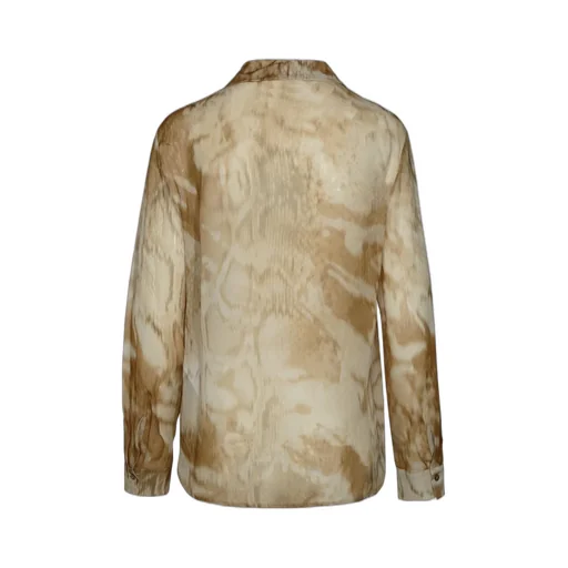 Patterned Button-Up Blouse
