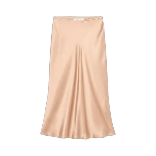 Bias-Cut Mid-Rise Skirt