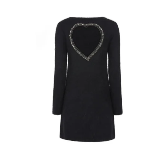 Heart Cut-Out Embellished Mini Dress
