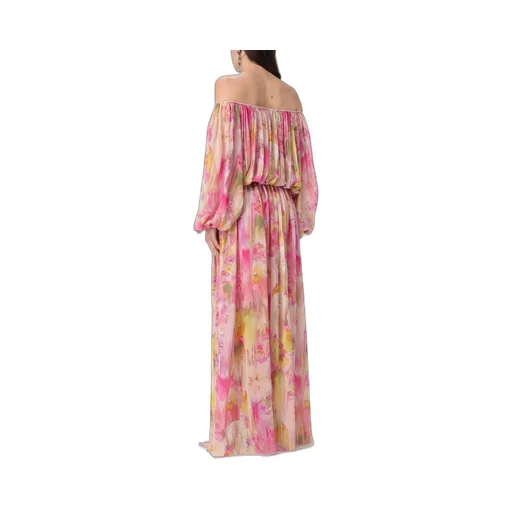 Floral-Printed Off-Shoulder Georgette Maxi Dress