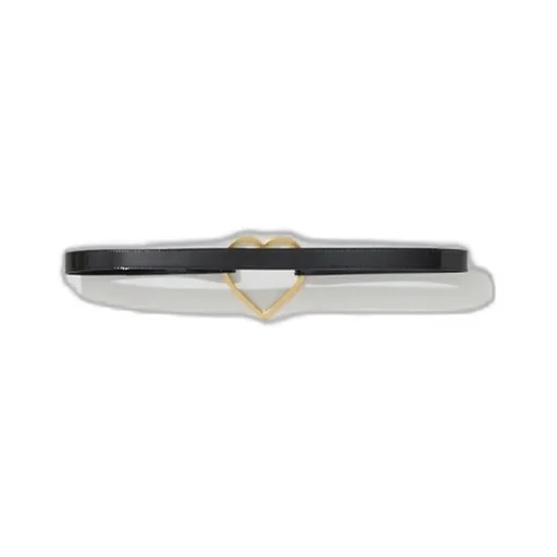 Logo Embossed Heart Buckled Belt