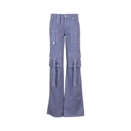 Low-Rise Flared Cargo Jeans
