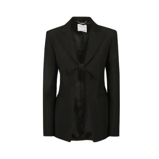 Bow Detailed Single-Breasted Jacket