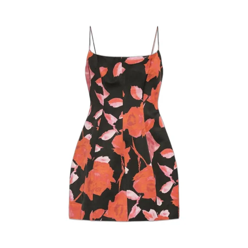 Printed Satin Mini Dress