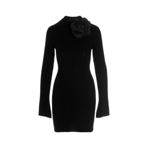 Rose Detailed Long Sleeve Dress