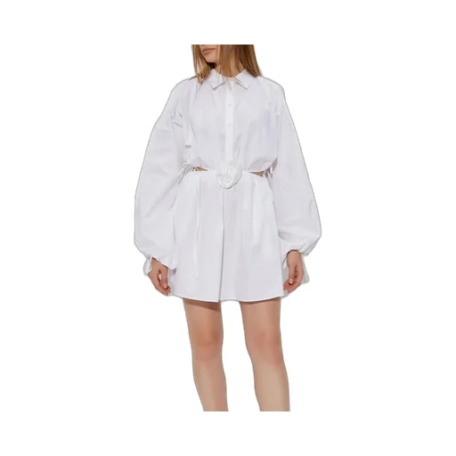 3D Rose Cut-Out Poplin Dress