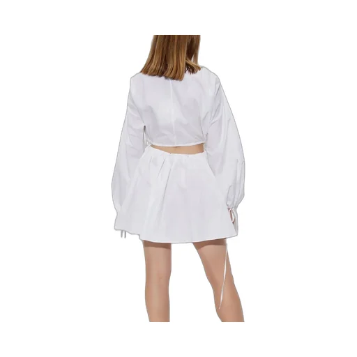 3D Rose Cut-Out Poplin Dress