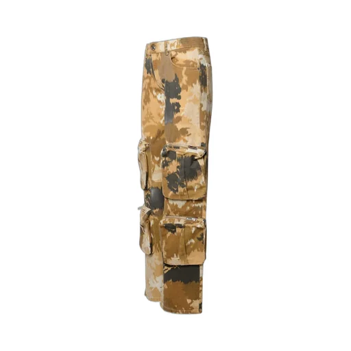 Camouflage Printed Straight Leg Cargo Jeans