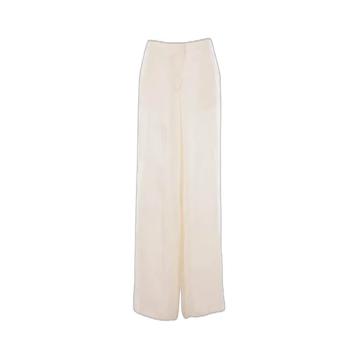 Wide-Leg Gabardine Trousers