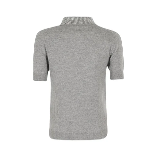 Short Sleeve Embellished Knitted Top