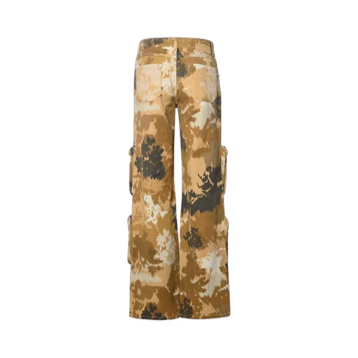 Camouflage Printed Straight Leg Cargo Jeans