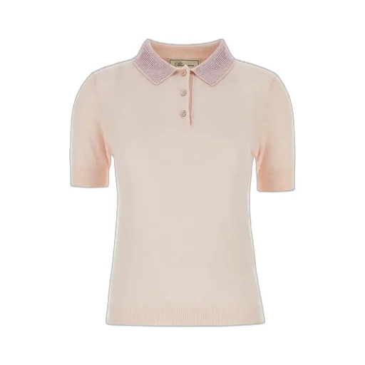 Short Sleeve Embellished Knitted Top