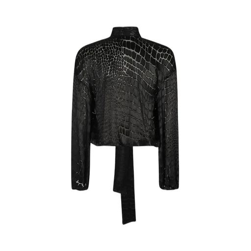 Printed Devore Criss-Cross Blouse