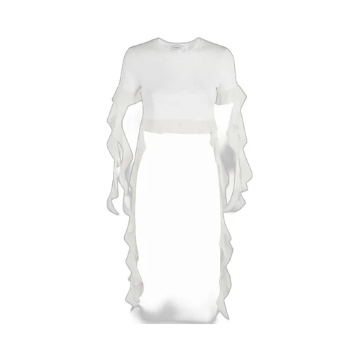 Crewneck Ruffled Crop Top