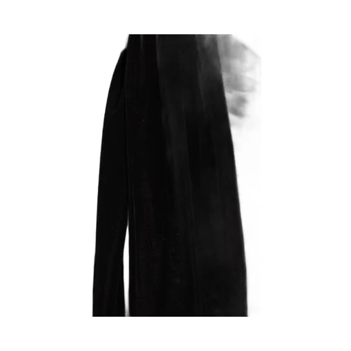 Semi-Sheer Draped-Detail Midi Dress
