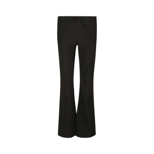 Bow-Detailed Scallop Edge Flared Trousers