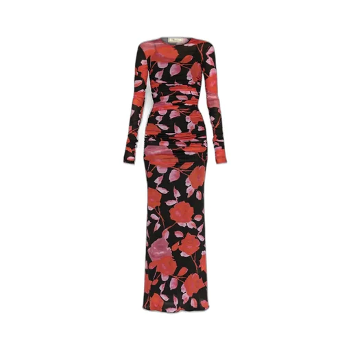 Floral Printed Ruched Maxi Dress