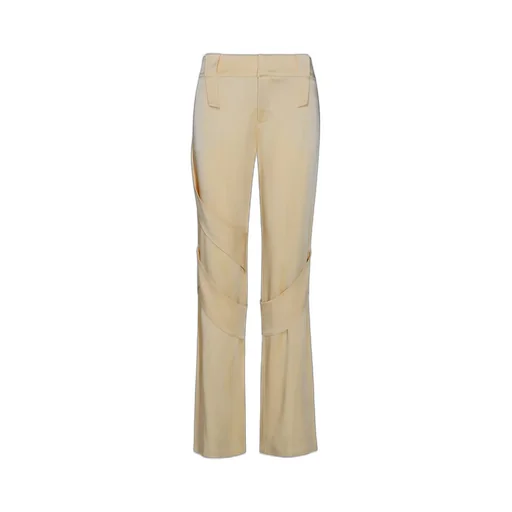 Mid-Waist Satin Cargo Trousers