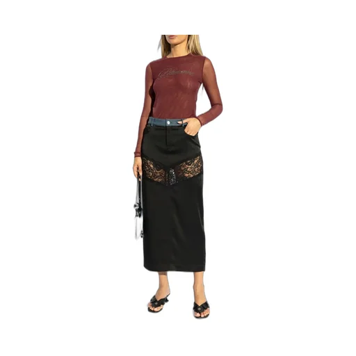 Lace Detail Midi Skirt