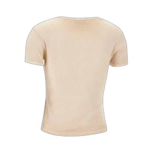 Logo Embellished Ribbed T-Shirt