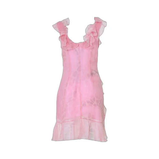 Ruffle Detailed Asymmetric Mini Dress
