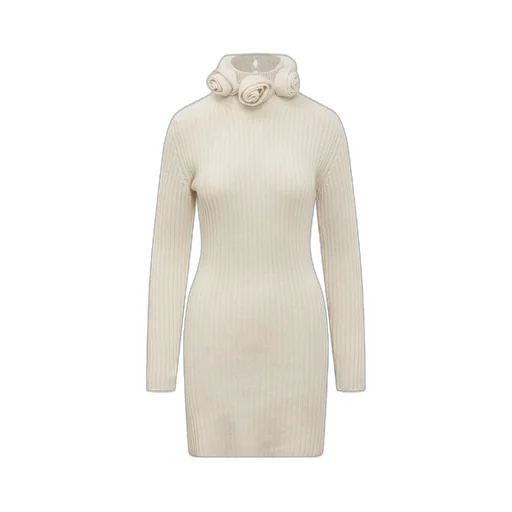 Rose Detailed Knitted Mini Dress