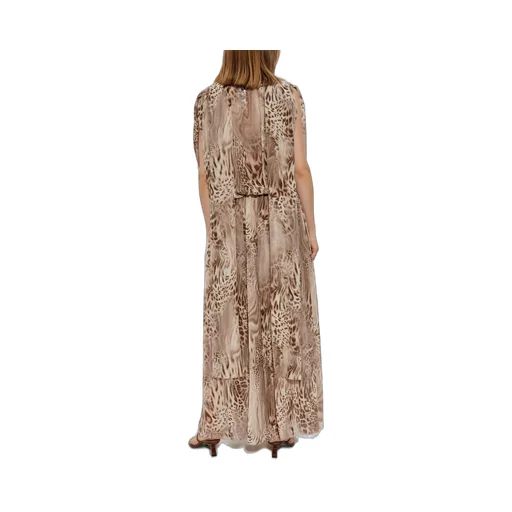 Animal Printed V-Neck Maxi Dress