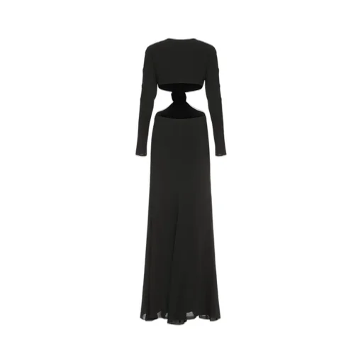 Rose Detailed Cut-Out Long Dress