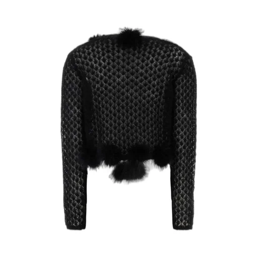 Pom-Poms Embellished Cardigan