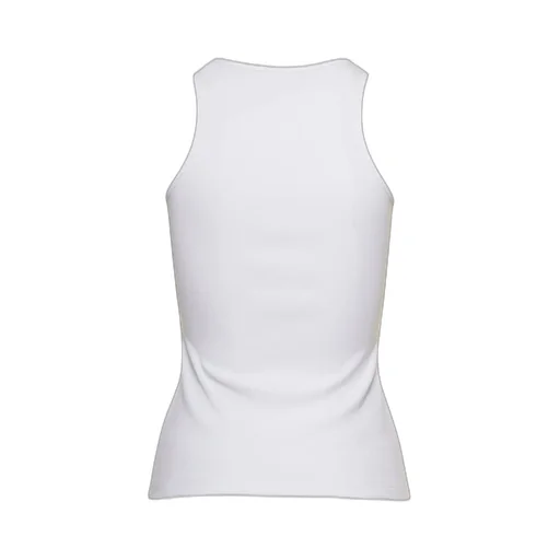 Logo Embellished Ribbed-Knit Tank Top