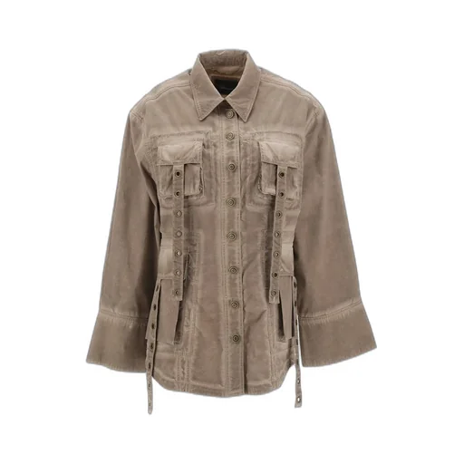 Eyelet-Detailed Denim Jacket