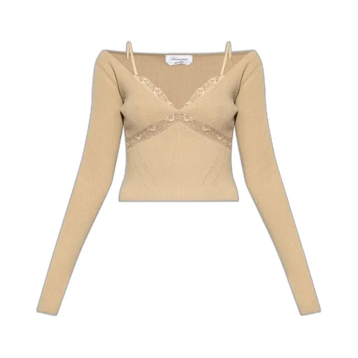 Ribbed Knit V-Neck Sweater