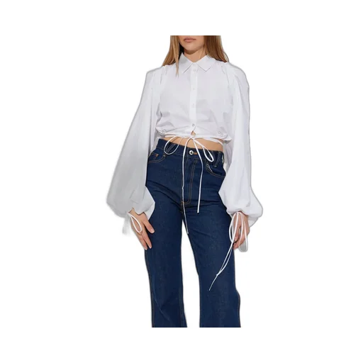 Laced Long-Sleeved Cropped Shirt