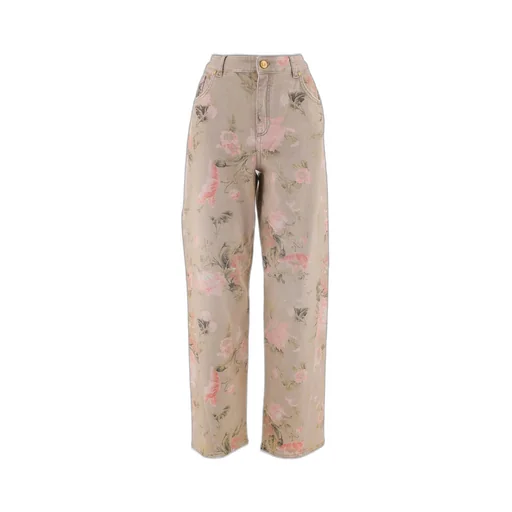 Floral Print Boyfriend Jeans