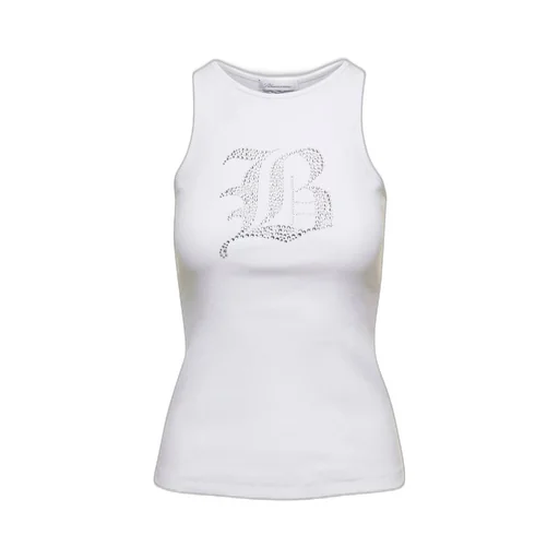 Logo Embellished Ribbed-Knit Tank Top