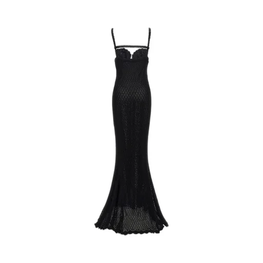Bustier-Style Crochet-Knit Sleeveless Dress