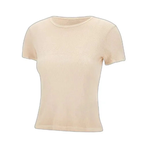 Logo Embellished Ribbed T-Shirt