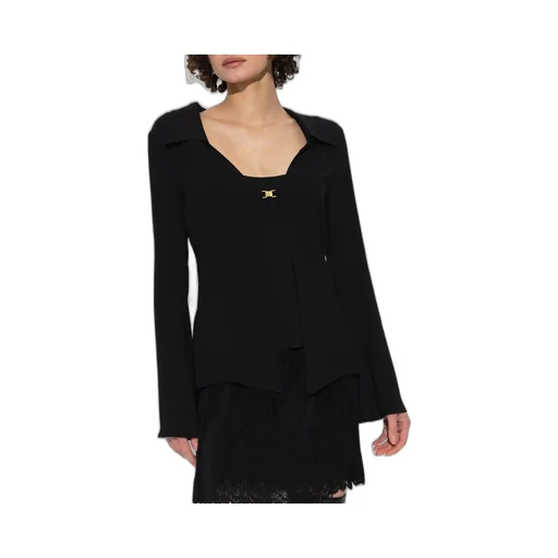 Flared Sleeve Buckled Top