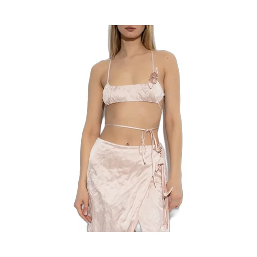 Satin Applique Halter Top