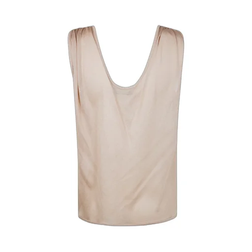 Rose Embellished Draped-Neck Tank Top