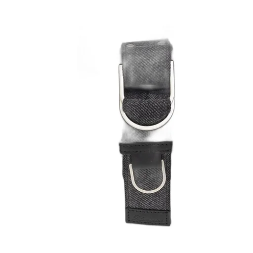 Large Butterfly Buckle-Detailed Denim Shoulder Bag
