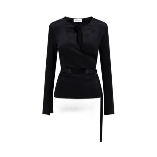 Belted Long-Sleeve Top