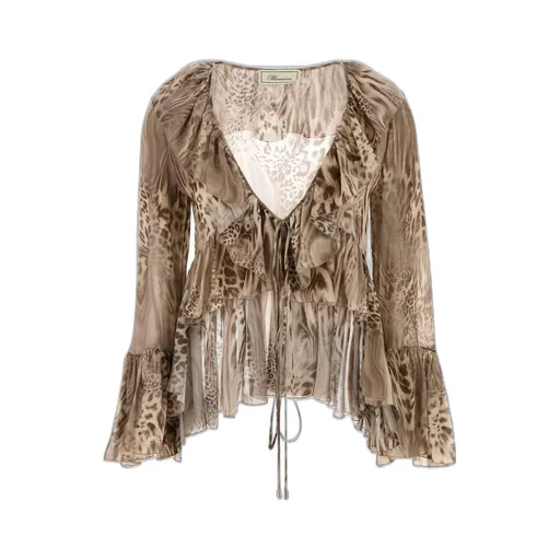 Animal Printed Ruffled Top